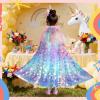 image:imageMeland Princess Dress Up for Girls 38 11Pcs Mermaid Cape with Crown Dress Up Clothes Birthday Gift Toys for Girls ToddlersColorful