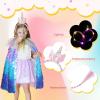 image:imageMeland Princess Dress Up for Girls 38 11Pcs Mermaid Cape with Crown Dress Up Clothes Birthday Gift Toys for Girls ToddlersColorful