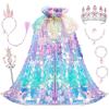 image:imageMeland Princess Dress Up for Girls 38 11Pcs Mermaid Cape with Crown Dress Up Clothes Birthday Gift Toys for Girls ToddlersColorful