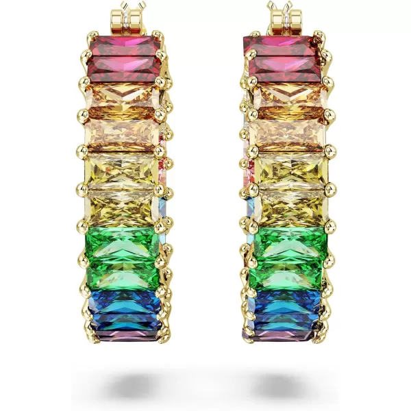 SWAROVSKI Matrix Crystal Earrings Collection Blue Clear and Pink Crystals on Multiple FinishesRainbow