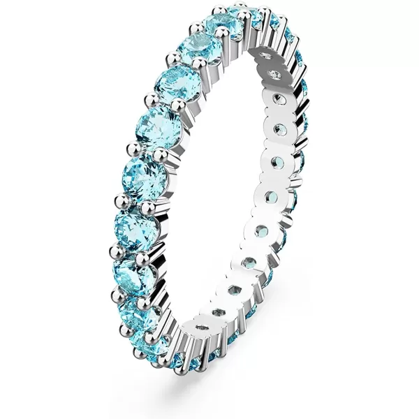 SWAROVSKI Matrix Ring AquamarineBlue Crystals on a Rhodium Finished BandBlue