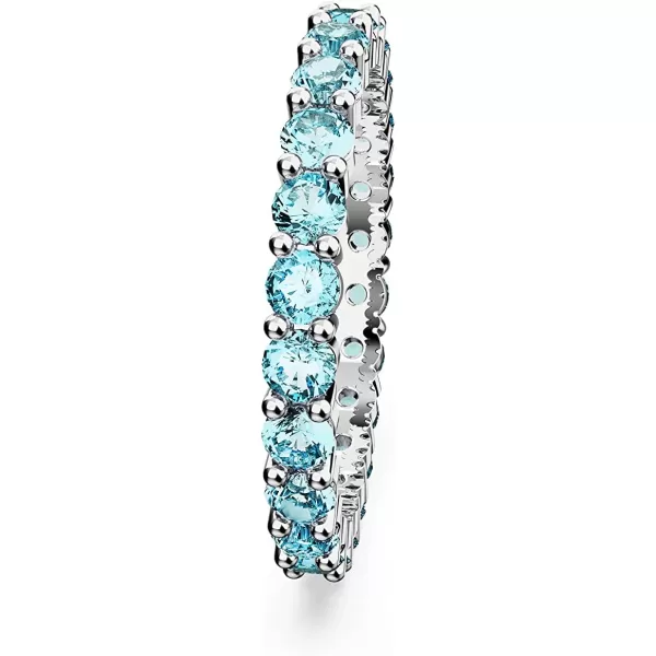 SWAROVSKI Matrix Ring AquamarineBlue Crystals on a Rhodium Finished BandBlue