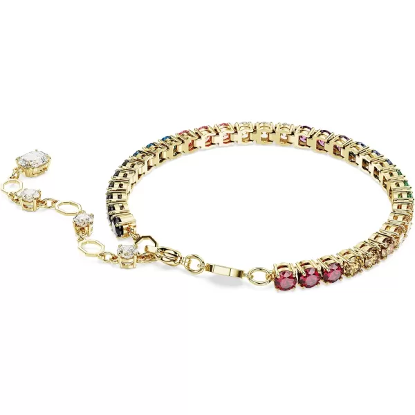 Swarovski Matrix Tennis Bracelet Collection Pink Crystals Blue Crystals Clear Crystals Round Cut Rhodium Finish Gold Tone Finish Rose Gold Tone FinishMulticolored One Size