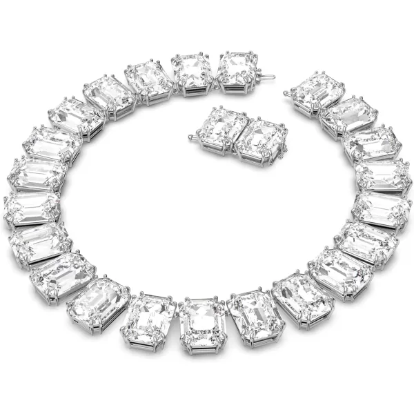 Swarovski Millenia Necklace with Clear Oversized Octagon Cut Crystals in a Rhodium Finished Setting Part of the Millenia CollectionNecklace