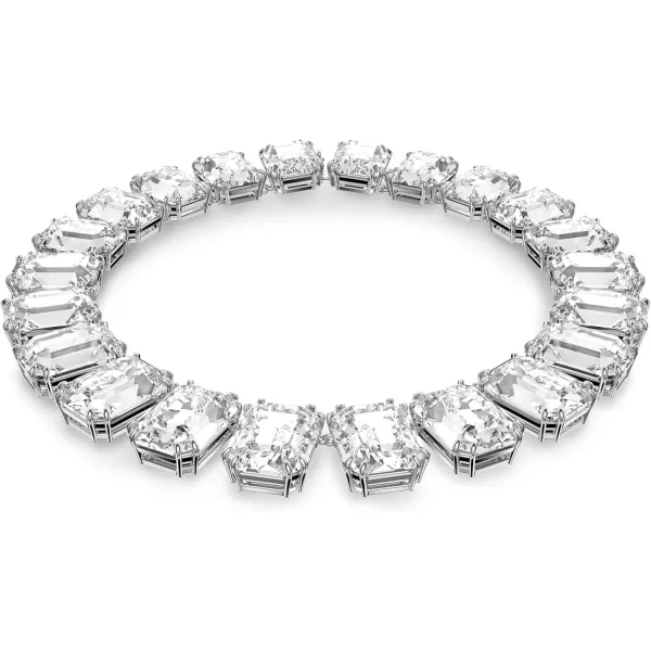 Swarovski Millenia Necklace with Clear Oversized Octagon Cut Crystals in a Rhodium Finished Setting Part of the Millenia CollectionNecklace Extender