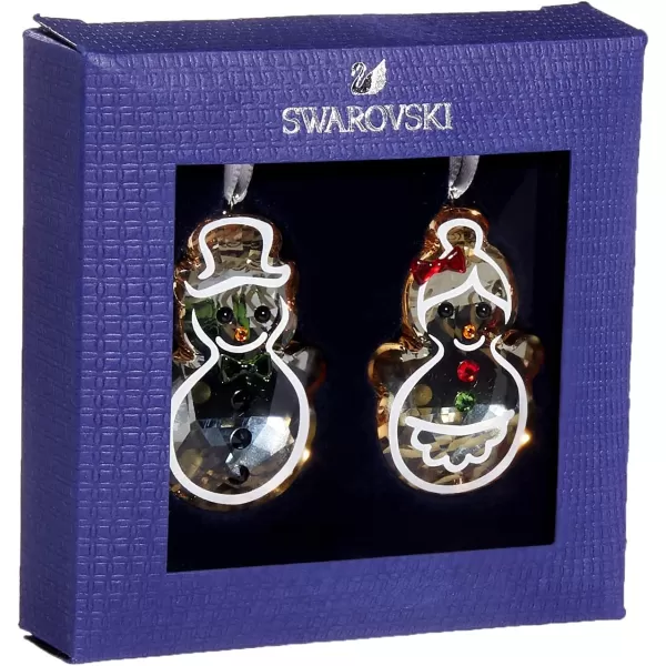 Swarovski Snowman Family Figurine Multicolored Swarovski Crystals Part of the Swarovski Joyful Ornaments CollectionOrnament Gingerbread Couple