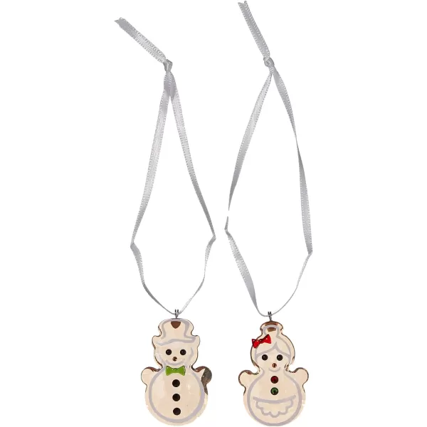 Swarovski Snowman Family Figurine Multicolored Swarovski Crystals Part of the Swarovski Joyful Ornaments CollectionOrnament Gingerbread Couple