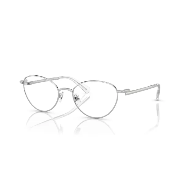 Swarovski Womens Sk1002 Oval Prescription Eyewear FramesSilverDemo Lens