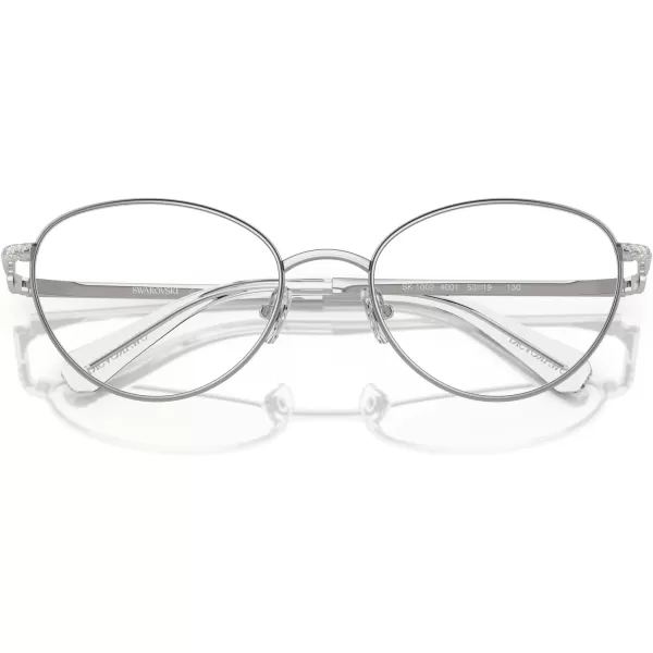 Swarovski Womens Sk1002 Oval Prescription Eyewear FramesSilverDemo Lens