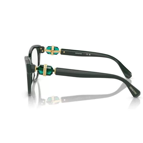 Swarovski Womens Sk2004f Low Bridge Fit Round Prescription Eyewear FramesDark GreenDemo Lens