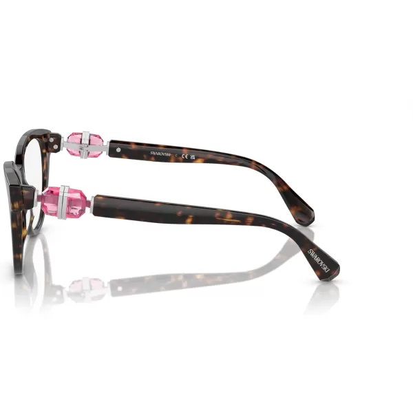 Swarovski Womens Sk2004f Low Bridge Fit Round Prescription Eyewear FramesDark HavanaDemo Lens