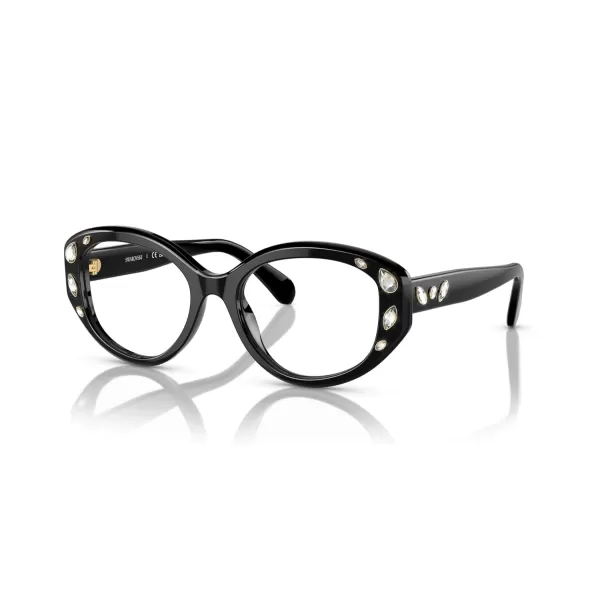 Swarovski Womens Sk2006 Cat Eye Prescription Eyewear FramesBlackDemo Lens