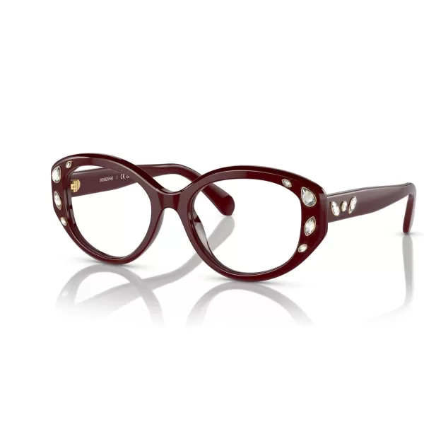 Swarovski Womens Sk2006 Cat Eye Prescription Eyewear FramesRed BurgundyDemo Lens