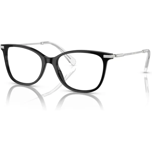 Swarovski Womens Sk2010f Low Bridge Fit Square Prescription Eyewear FramesBlackDemo Lens