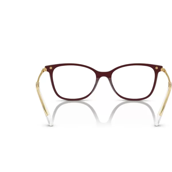 Swarovski Womens Sk2010f Low Bridge Fit Square Prescription Eyewear FramesBurgundyDemo Lens