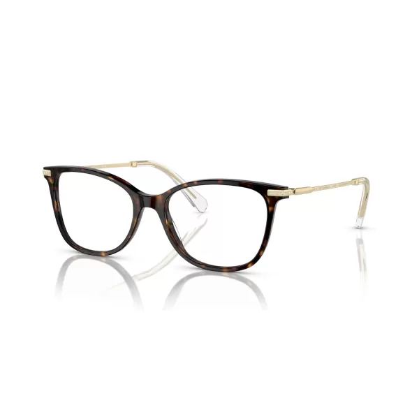 Swarovski Womens Sk2010f Low Bridge Fit Square Prescription Eyewear FramesDark HavanaDemo Lens