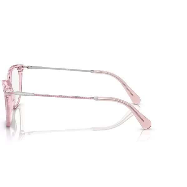 Swarovski Womens Sk2010f Low Bridge Fit Square Prescription Eyewear FramesTransparent RoseDemo Lens