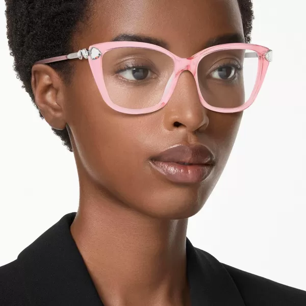 Swarovski Womens Sk2011 Cat Eye Prescription Eyewear FramesTransparent PinkDemo Lens