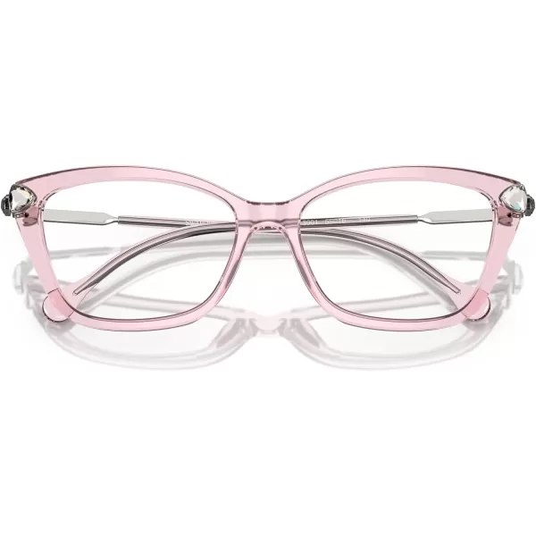 Swarovski Womens Sk2011 Cat Eye Prescription Eyewear FramesTransparent PinkDemo Lens