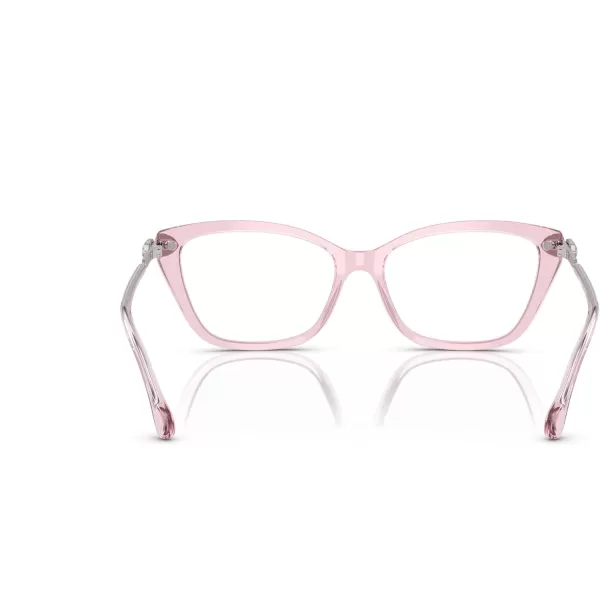 Swarovski Womens Sk2011 Cat Eye Prescription Eyewear FramesTransparent PinkDemo Lens