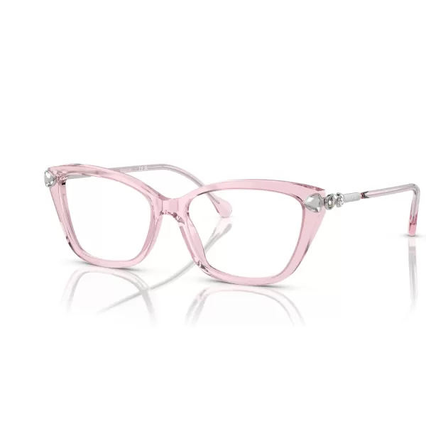 Swarovski Womens Sk2011 Cat Eye Prescription Eyewear FramesTransparent PinkDemo Lens