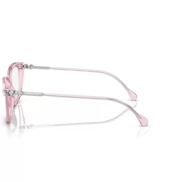 Swarovski Womens Sk2011 Cat Eye Prescription Eyewear FramesTransparent PinkDemo Lens