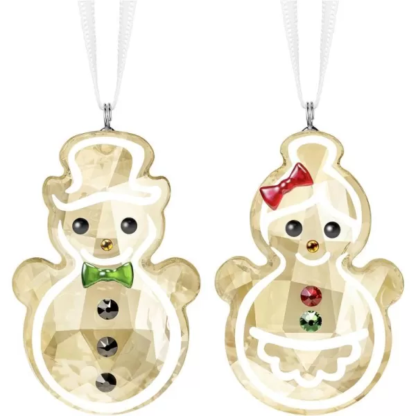 Swarovski Snowman Family Figurine Multicolored Swarovski Crystals Part of the Swarovski Joyful Ornaments CollectionOrnament Gingerbread Couple