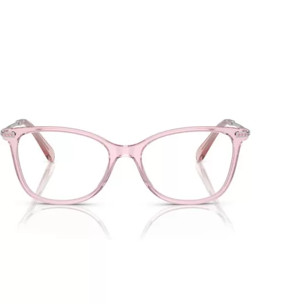 Swarovski Womens Sk2010f Low Bridge Fit Square Prescription Eyewear FramesTransparent RoseDemo Lens