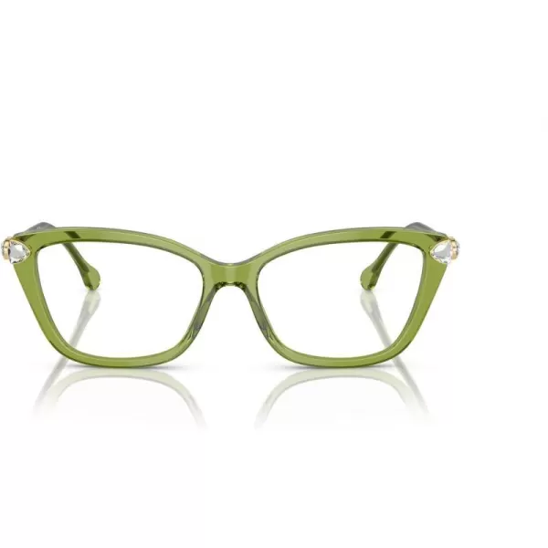 Swarovski Womens Sk2011 Cat Eye Prescription Eyewear FramesTransparent GreenDemo Lens