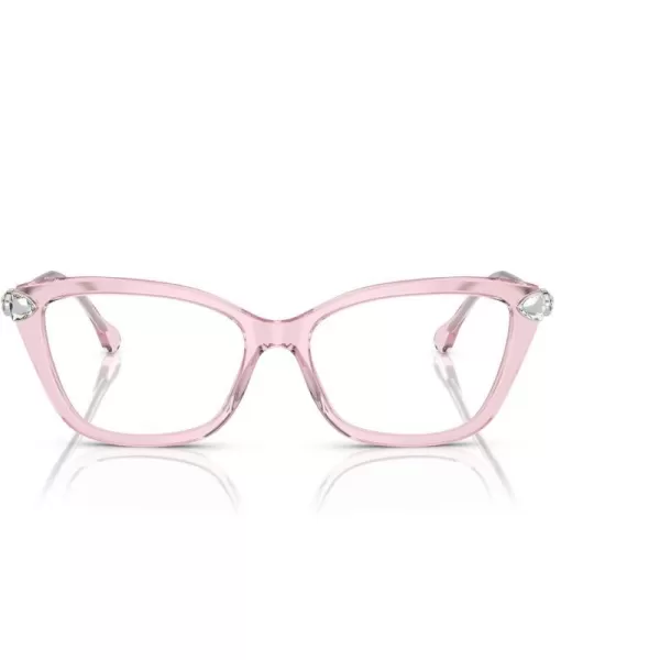 Swarovski Womens Sk2011 Cat Eye Prescription Eyewear FramesTransparent PinkDemo Lens