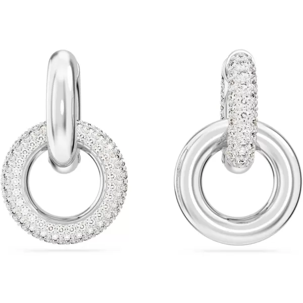 SWAROVSKI Dextera Hoop Earrings with Interlocking LoopWhite