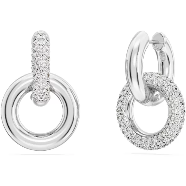 SWAROVSKI Dextera Hoop Earrings with Interlocking LoopWhite