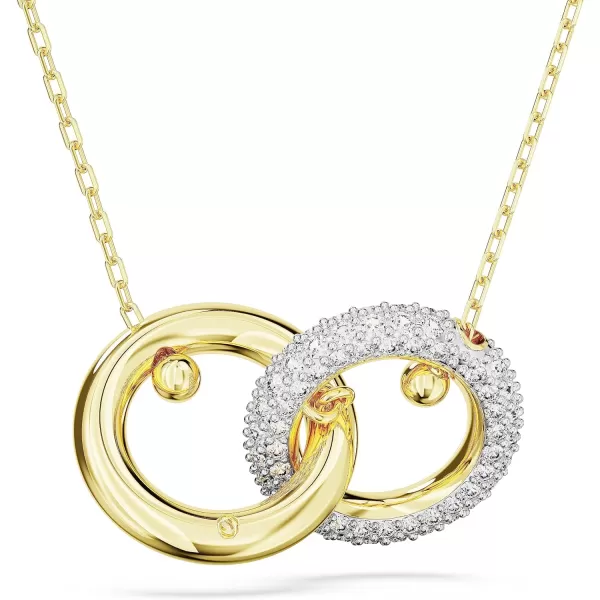 SWAROVSKI Dextera Pendant Necklace with Interlocking Loop and Clear CrystalsGold tone