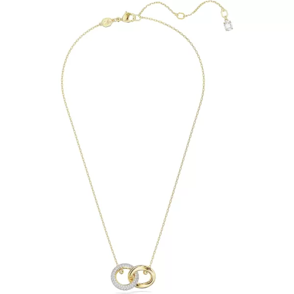 SWAROVSKI Dextera Pendant Necklace with Interlocking Loop and Clear CrystalsGold tone