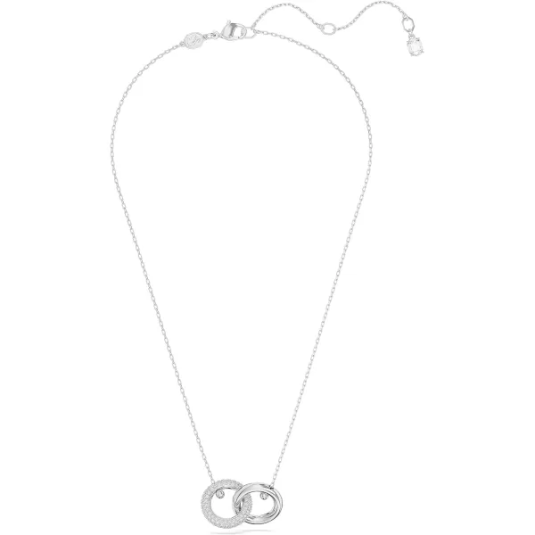 SWAROVSKI Dextera Pendant Necklace with Interlocking Loop and Clear CrystalsWhite