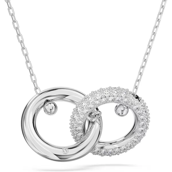 SWAROVSKI Dextera Pendant Necklace with Interlocking Loop and Clear CrystalsWhite