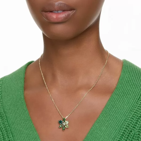 SWAROVSKI Gema Flower Pendant Necklace CollectionGreen Flower Pendant Necklace