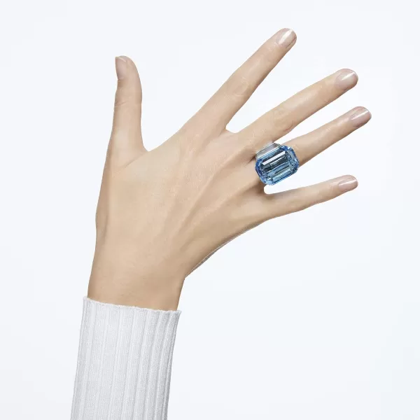 SWAROVSKI Lucent Cocktail Ring Jewelry Collection Blue Crystal Pink CrystalBlue Crystal US 6EU 52
