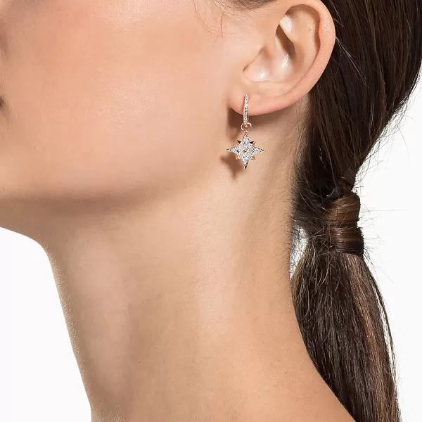 SWAROVSKI Symbolic Star Jewelry Collection Clear CrystalsPierced Earrings  Rose Gold Tone