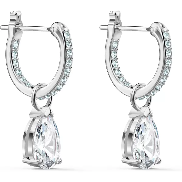 Swarovski Attract Necklace Earring and Bracelet Crystal Jewelry Collection Rhodium Tone FinishHoop Earrings