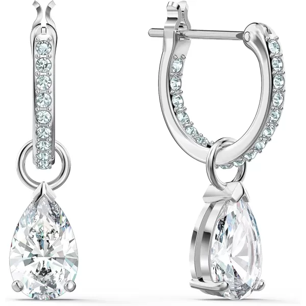 Swarovski Attract Necklace Earring and Bracelet Crystal Jewelry Collection Rhodium Tone FinishHoop Earrings