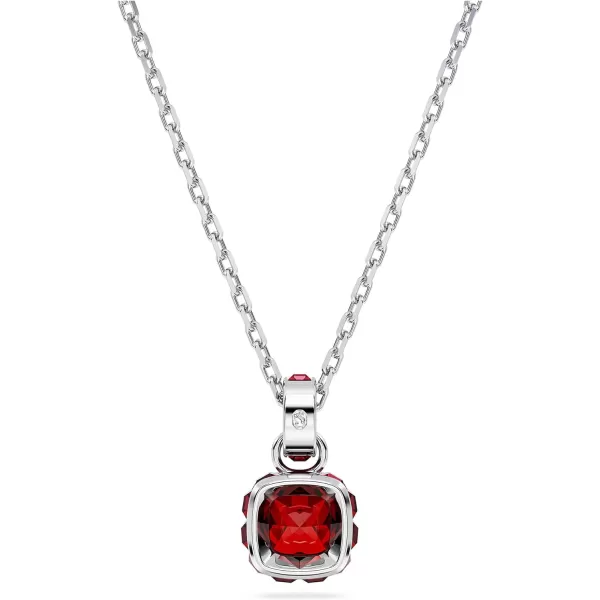 Swarovski Birthstone pendant Square cut January Red Rhodium FinishedSwarovski Birthstone pendant Square cut January Red Rhodium Finished