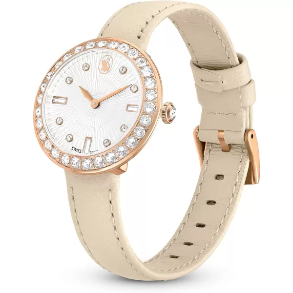 Swarovski Certa Watch Swiss Made Leather Strap Pink Rose GoldTone FinishSwarovski Certa Watch Swiss Made Leather Strap Pink Rose GoldTone Finish