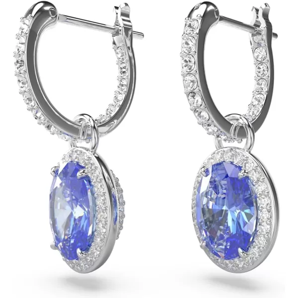 Swarovski Constella Drop Earrings Blue OvalCut Stones and Clear Pav Crystals in a Rhodium Finished Setting Part of the Swarovski Constella CollectionSwarovski Constella Drop Earrings Blue OvalCut Stones and Clear Pav Crystals in a Rhodium Finished Setting Part of the Swarovski Constella Collection