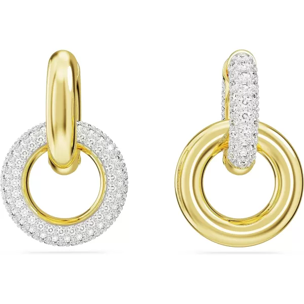 Swarovski Dextera Hoop Earrings Interlocking loop Clear Goldtone FinishSwarovski Dextera Hoop Earrings Interlocking loop Clear Goldtone Finish