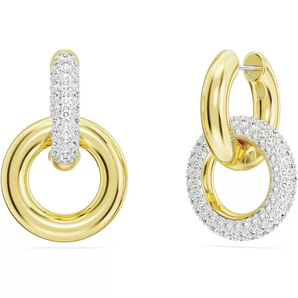 Swarovski Dextera Hoop Earrings Interlocking loop Clear Goldtone FinishSwarovski Dextera Hoop Earrings Interlocking loop Clear Goldtone Finish