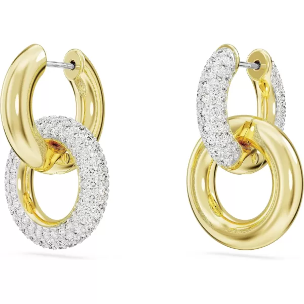 Swarovski Dextera Hoop Earrings Interlocking loop Clear Goldtone FinishSwarovski Dextera Hoop Earrings Interlocking loop Clear Goldtone Finish