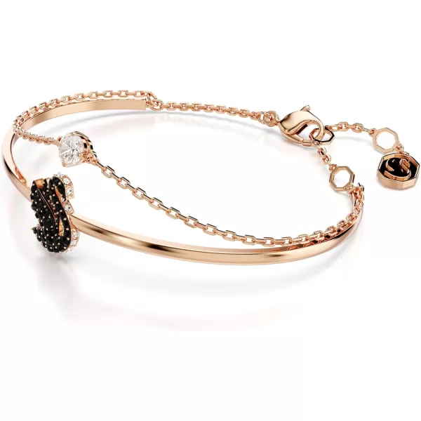 Swarovski Iconic Swan Bangle Swan Black Rose goldtone FinishedSwarovski Iconic Swan Bangle Swan Black Rose goldtone Finished