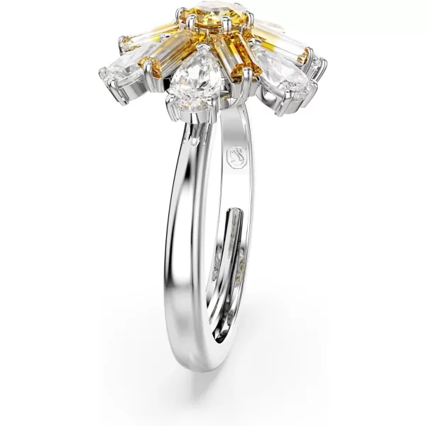 Swarovski Idyllia cocktail ring Mixed cuts Flower Yellow Rhodium FinishedSwarovski Idyllia cocktail ring Mixed cuts Flower Yellow Rhodium Finished