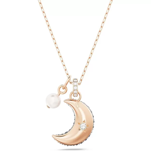 Swarovski Luna Pendant Necklace Crescent Moon Motif with Dark Pav Stones in Rose GoldTone Finish Part of the Luna CollectionSwarovski Luna Pendant Necklace Crescent Moon Motif with Dark Pav Stones in Rose GoldTone Finish Part of the Luna Collection